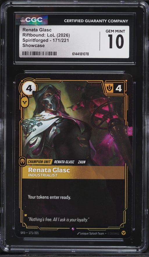 2026 Riftbound League Of Legends LoL Spiritforged Showcase Renata Glasc #171 CGC 10 GEM MINT