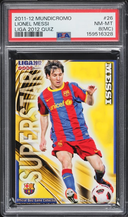 2011 Mundicromo Liga '12 Quiz Lionel Messi #26 PSA 8(mc) NM-MT