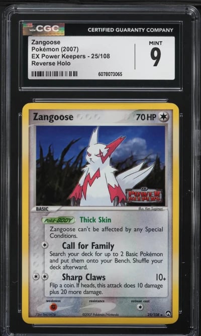 2007 Pokemon EX Power Keepers Reverse Holo Zangoose #25 CGC 9 MINT
