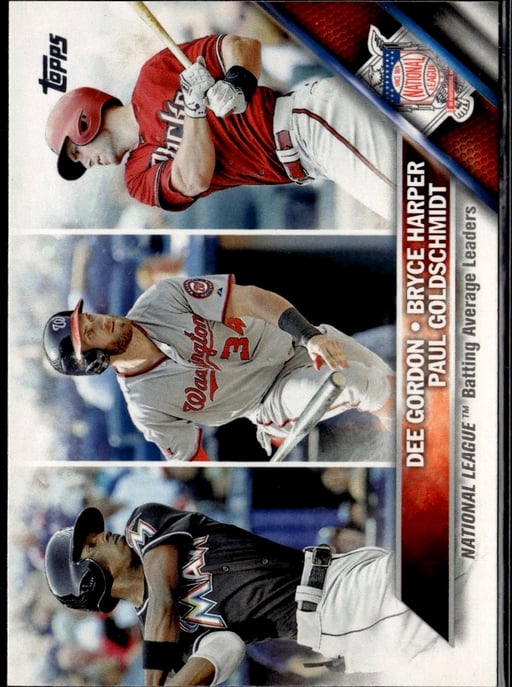 2016 2015 National League Batting Average Leaders: Paul Goldschmidt / Dee Gordon / Bryce Harper #338 Topps