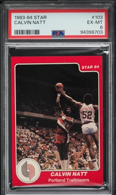 1983-84 Star Basketball Calvin Natt #103 PSA 6 EXMT