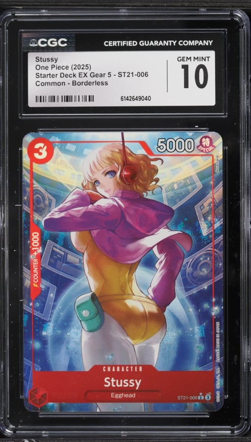 2025 One Piece Starter Deck EX Gear 5 Borderless Alt Art Stussy #ST21-006 CGC 10 GEM MINT