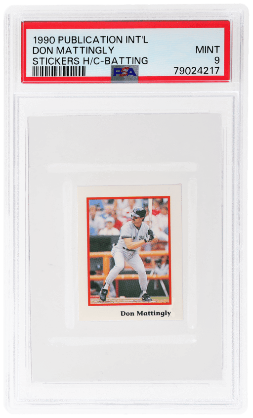 1990 Publication International Stickers Hand Cut Batting Don Mattingly PSA 9