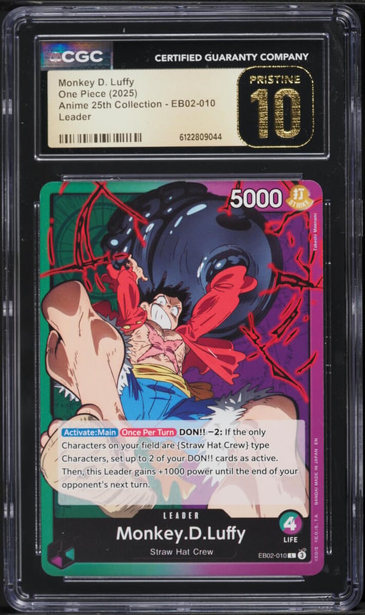 2025 One Piece Anime 25th Collection Monkey D. Luffy #EB02-010 CGC 10 PRISTINE