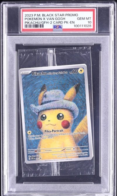 2023 Pokemon SV Black Star Promo Van Gogh Pikachu With Grey Felt Hat #85 PSA 10