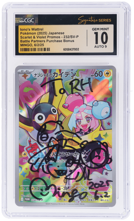 2025 Pokemon Scarlet and Violet Battle Partners Purchase Campaign Japanese Iono's Wattrel Signed Mingo #232 CGC 10
