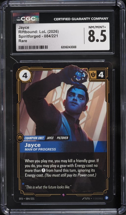 2026 Riftbound League Of Legends LoL Spiritforged Jayce #84 CGC 8.5 NM-MT+