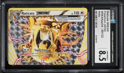 2016 Pokemon XY Breakpoint Alt Art Raticate BREAK #89 CGC 8.5 NM-MT+
