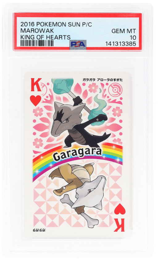 2016 Pokemon Sun Playing Cards King of Hearts Marowak PSA 10