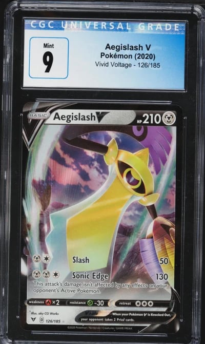 2023 Pokemon Sword & Shield Vivid Voltage Aegislash V #126 CGC 9 MINT