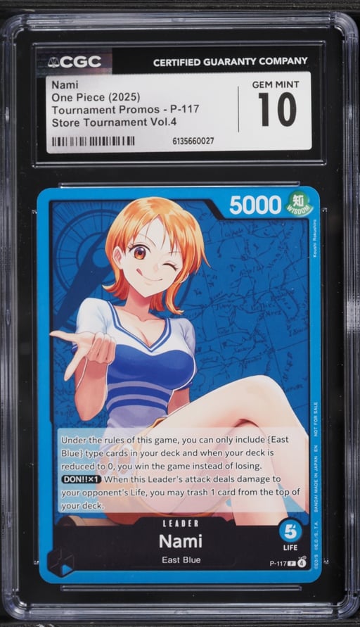 2025 One Piece Tournament Promo Store Volume 4 Leader Nami #P-117 CGC 10 GEM MINT