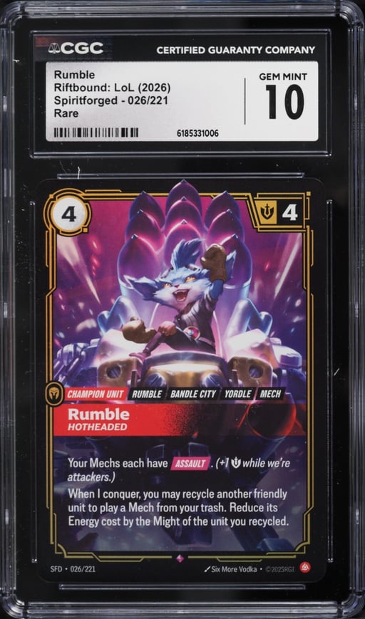 2026 Riftbound League Of Legends LoL Spiritforged Rumble #26 CGC 10 GEM MINT