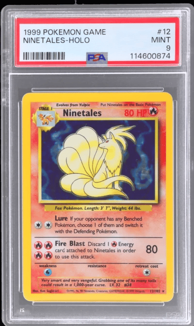 1999 Pokemon Base Set Holo Ninetales #12 PSA 9