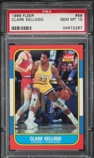 1986 Fleer Basketball Clark Kellogg #58 PSA 10 GEM MINT