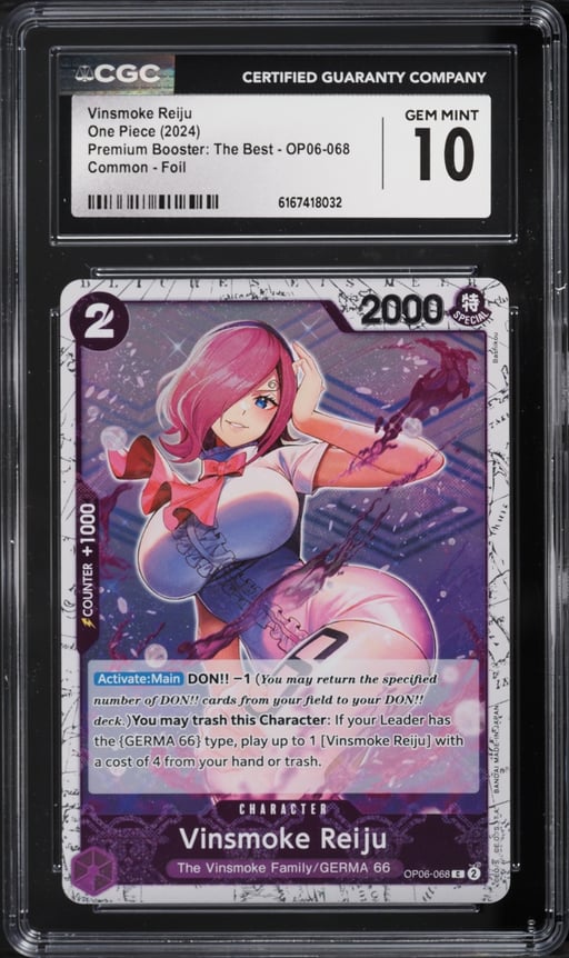 2024 One Piece Premium Booster: The Best Foil Vinsmoke Reiju #OP06-068 CGC 10 GEM MINT