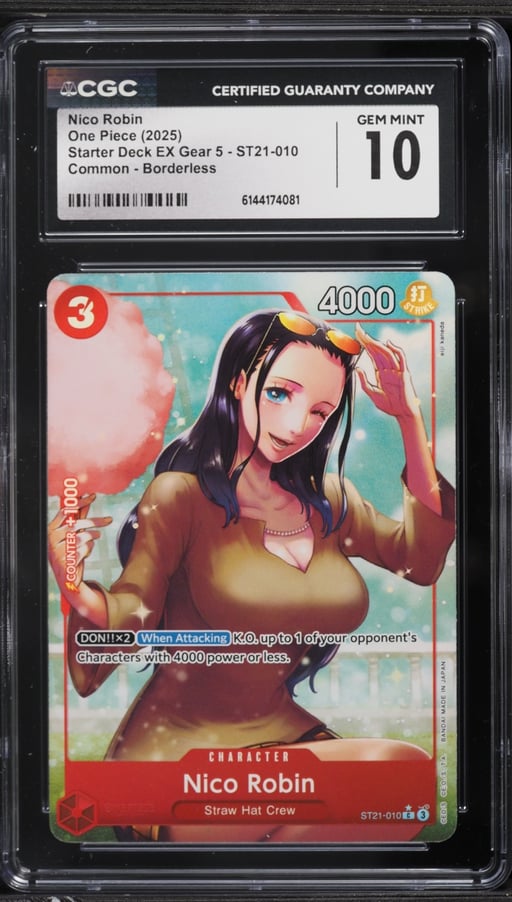 2025 One Piece Starter Deck EX Gear 5 Borderless Alt Art Nico Robin #ST21-010 CGC 10 GEM MINT