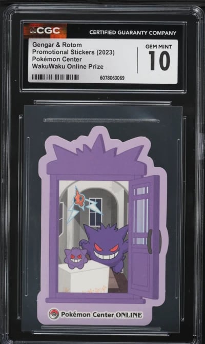 2023 Pokemon Japanese Center Stickers WakuWaku Online Gengar & Rotom CGC 10 GEM