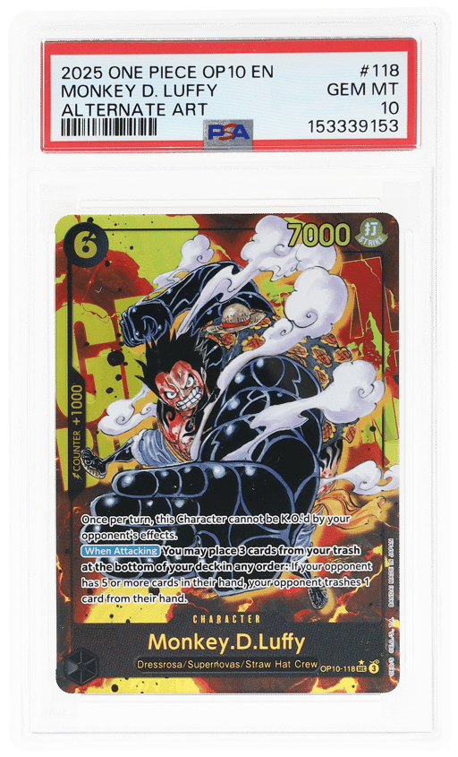 2025 One Piece Royal Blood Alternate Art Secret Monkey D. Luffy #OP10-118 PSA 10