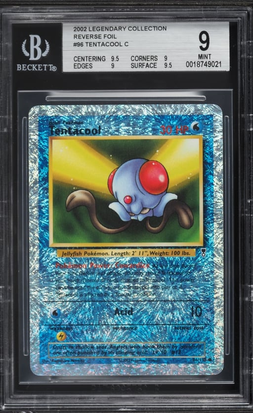 2002 Pokemon Legendary Collection Reverse Holo Tentacool #96 BGS 9 MINT