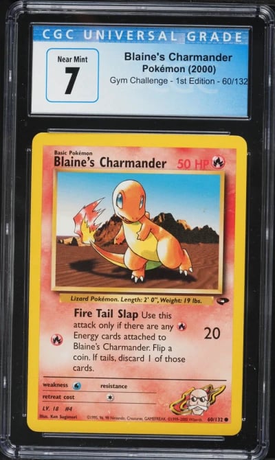 2000 Pokemon Gym Challenge 1st Edition Blaine's Charmander #60 CGC 7 NRMT