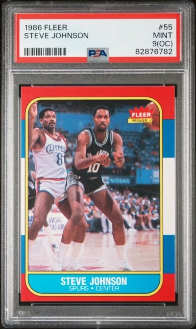 1986 FLEER #55 STEVE JOHNSON PSA