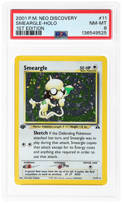 2001 Neo Discovery - 1st Edition English Holo Smeargle #11 PSA 8