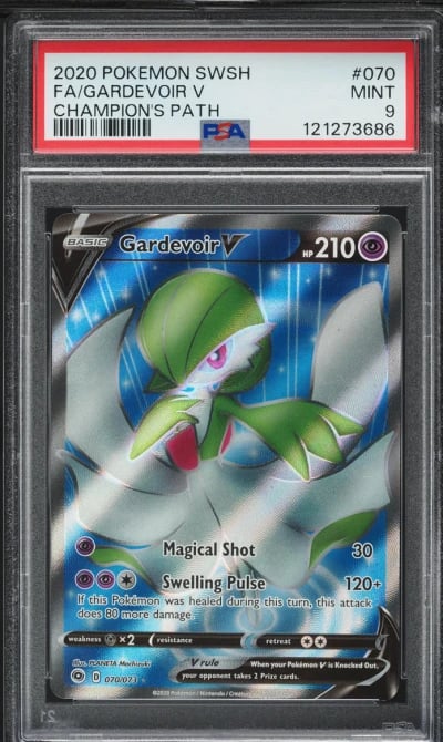 2020 Pokemon Sword & Shield Champion's Path Full Art Gardevoir V #70 PSA 9 MINT