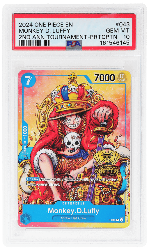2024 One Piece Tournament Promo 2nd Anniversary Participant Monkey D. Luffy #P-043 PSA 10
