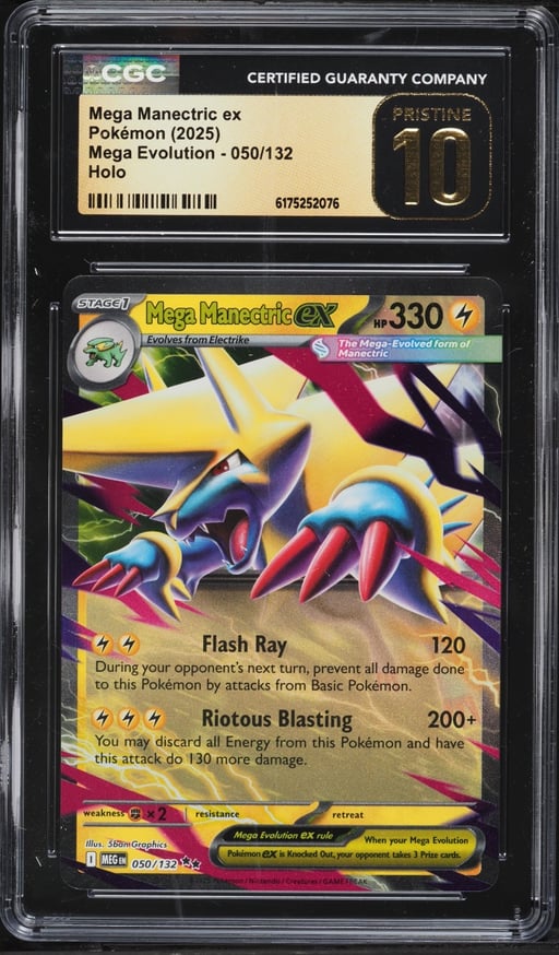 2025 Pokemon Mega Evolution Holo Mega Manectric Ex #50 CGC 10 PRISTINE