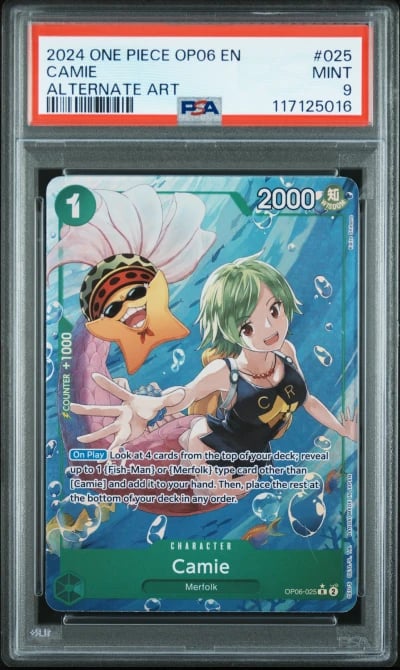 2024 ONE PIECE OP06-WINGS OF THE CAPTAIN 025 CAMIE ALTERNATE ART PSA 9