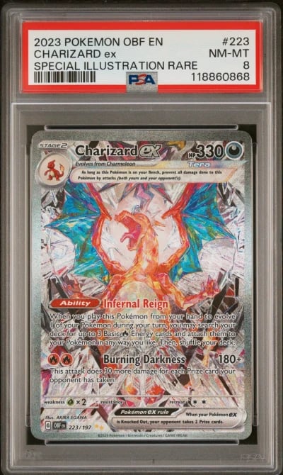 2023 POKEMON SCARLET & VIOLET OBSIDIAN FLAMES #223 CHARIZARD EX PSA 9