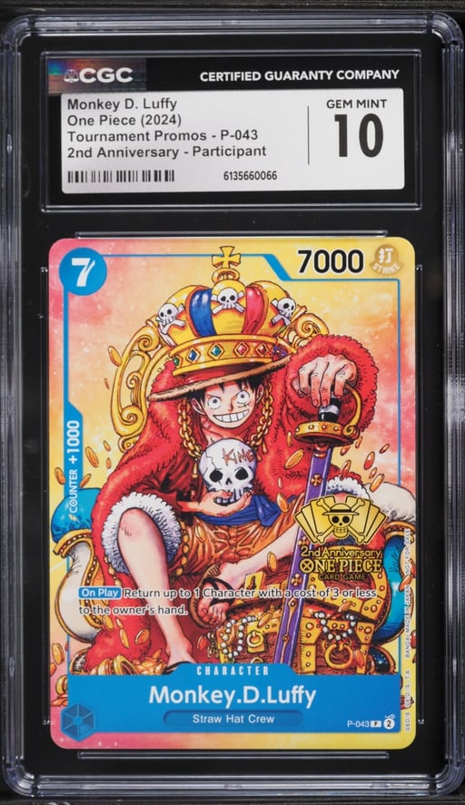 2024 One Piece Promo 2nd Anniversary Participation Monkey D. Luffy #P-043 CGC 10 GEM MINT