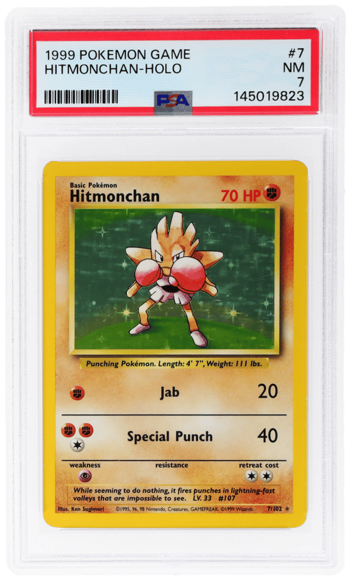 1999 Pokemon Base Set Holo Hitmonchan #7 PSA 7