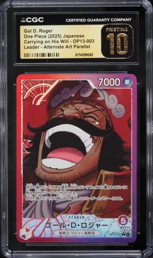 2025 One Piece Japanese Carrying On His Will Alt Art Gol D. Roger L #OP13-003 CGC 10 PRISTINE