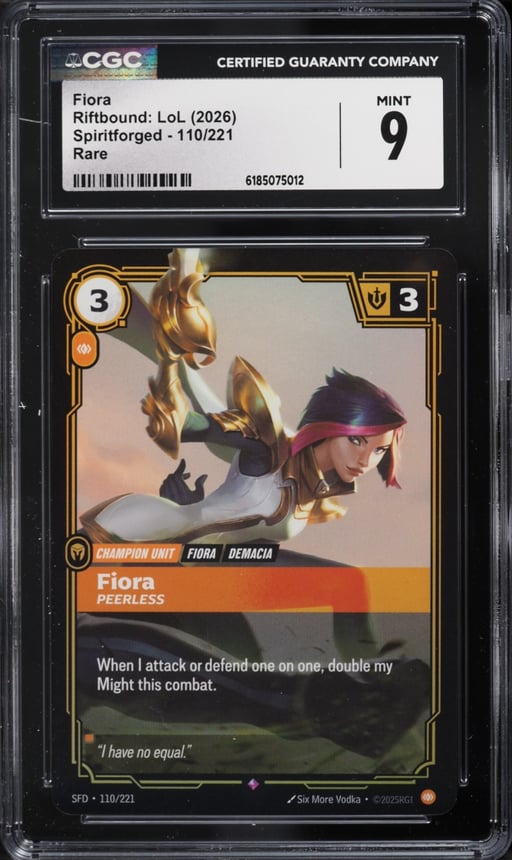 2026 Riftbound League Of Legends LoL Spiritforged Fiora #110 CGC 9 MINT