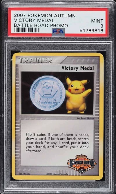 2007 Pokemon Autumn Battle Road Promo Victory Medal PSA 9 MINT