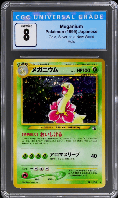 2000 Pokemon Neo Japanese Holo Meganium #154 CGC 8