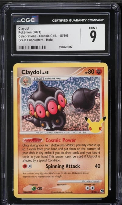 2021 Pokemon Sword & Shield Celebrations Classic Collection Holo Claydol #15 CGC 9 MINT
