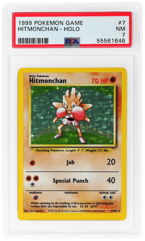1999 Pokemon Base Set Holo Hitmonchan #7 PSA 7