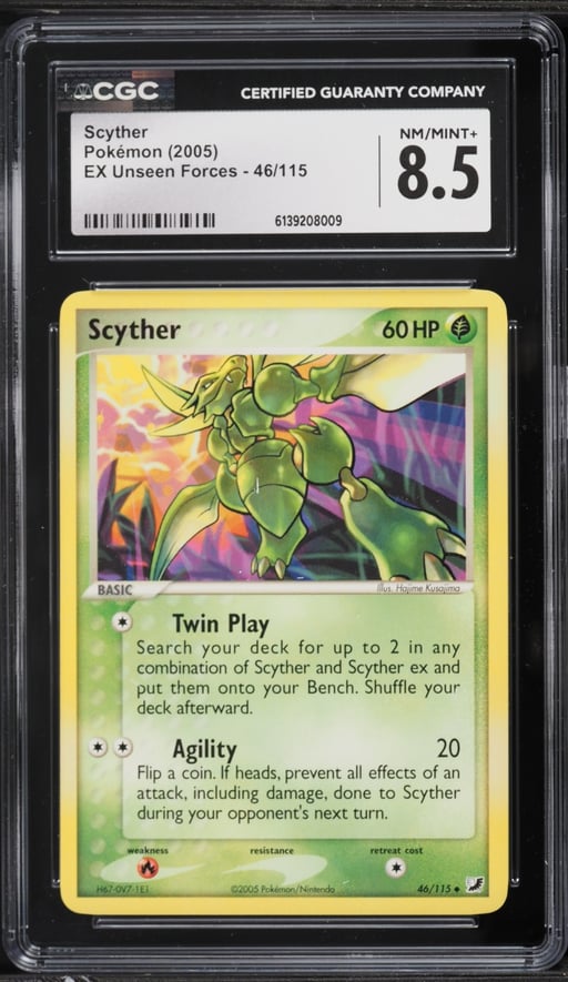 2005 Pokemon EX Unseen Forces Scyther #46 CGC 8.5 NM-MT+