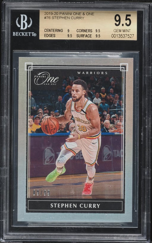 2019 Panini One and One Stephen Curry /99 #76 BGS 9.5 GEM MINT