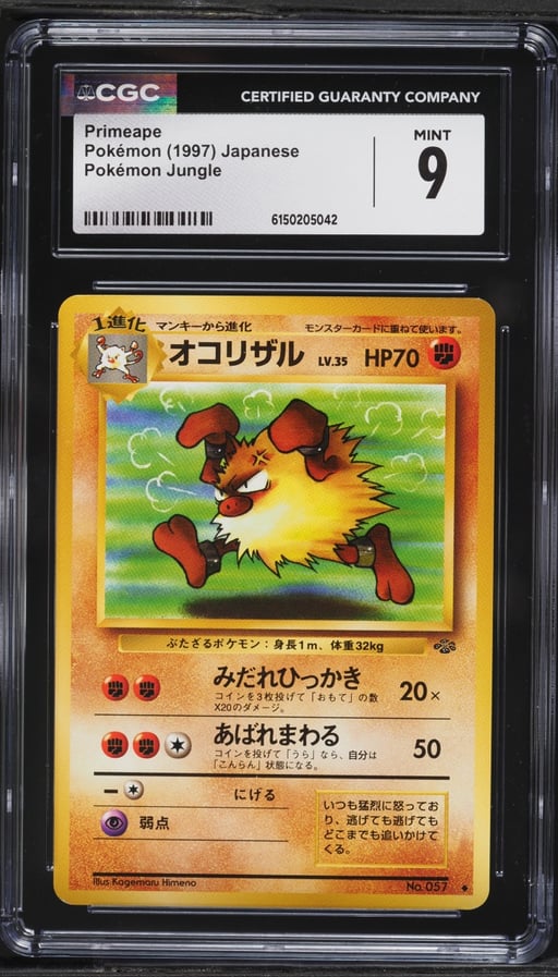 1997 Pokemon Japanese Jungle Primeape #57 CGC 9 MINT