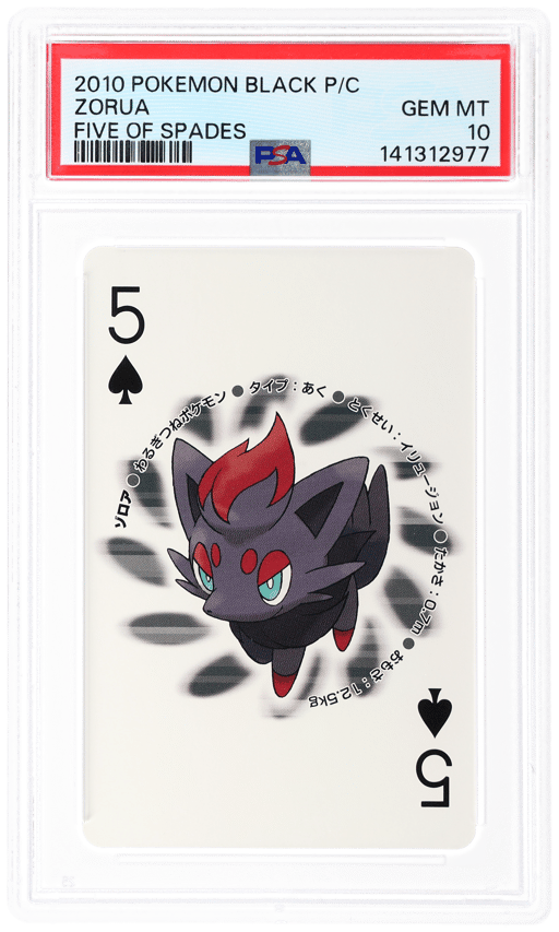 2010 Pokemon Black Version Playing Cards Five of Spades Zorua PSA 10