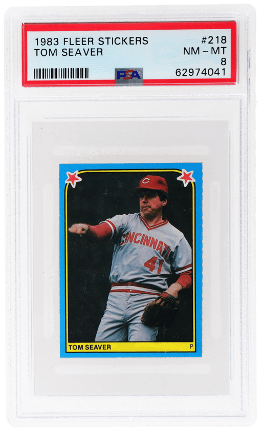 1983 Fleer Stickers Tom Seaver #218 PSA 8