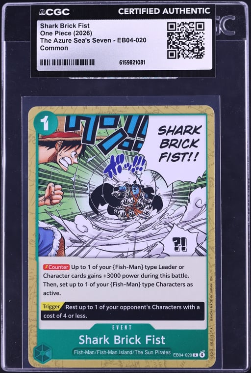 2026 One Piece The Azure Sea's Seven Shark Brick Fist #EB04-020 CGC AUTH