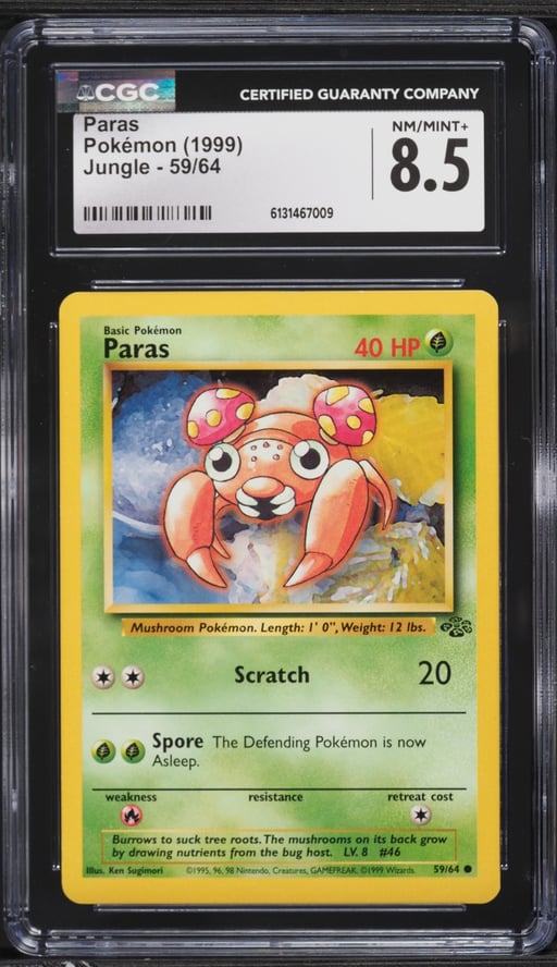 1999 Pokemon Jungle Paras #59 CGC 8.5 NM-MT+