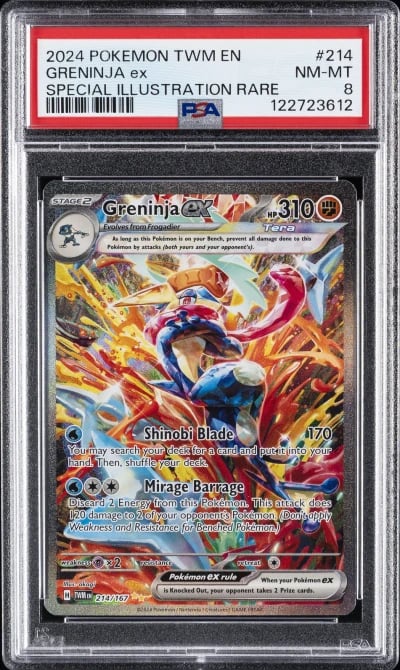 2024 POKEMON TWM EN-TWILIGHT MASQUERADE #214 GRENINJA EX PSA 8