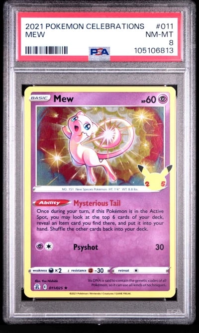 2021 POKEMON CELEBRATIONS #011 MEW PSA 8