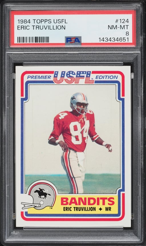 1984 Topps USFL Eric Truvillion #124 PSA 8 NM-MT