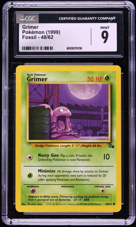 1999 Pokemon Fossil Grimer #48 CGC 9 MINT